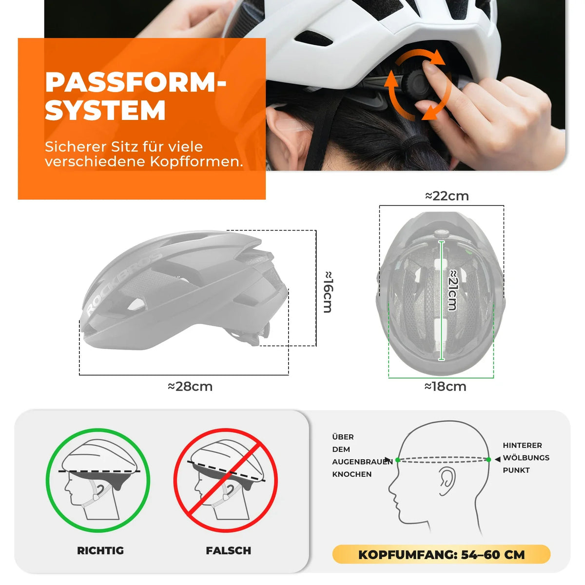 ROCKBROS cykelhjelm med magnetlås –54-60CM