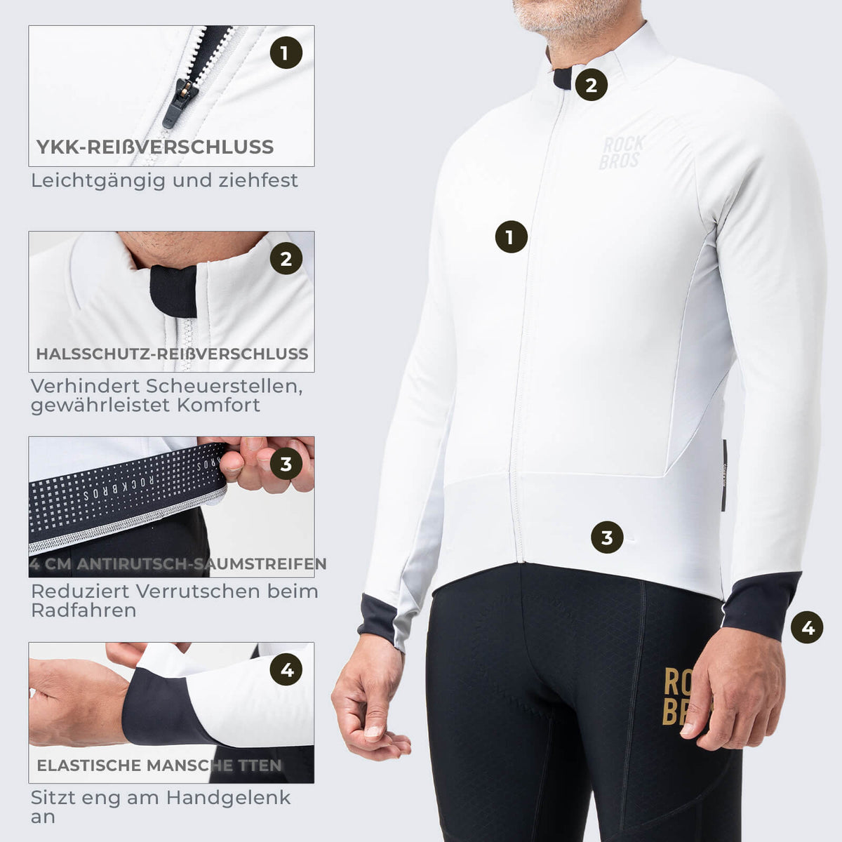 ROCKBROS Cykeljakke med reflekselementer Åndbar & Praktisk Herre