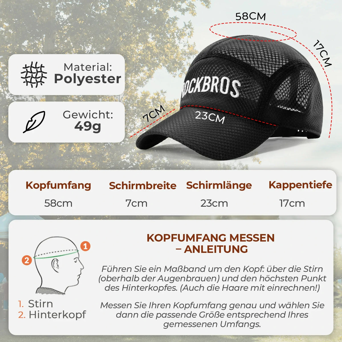 ROCKBROS cykelkappe hurtigtørrende Outdoor Sport Caps UV beskyttelse kappe
