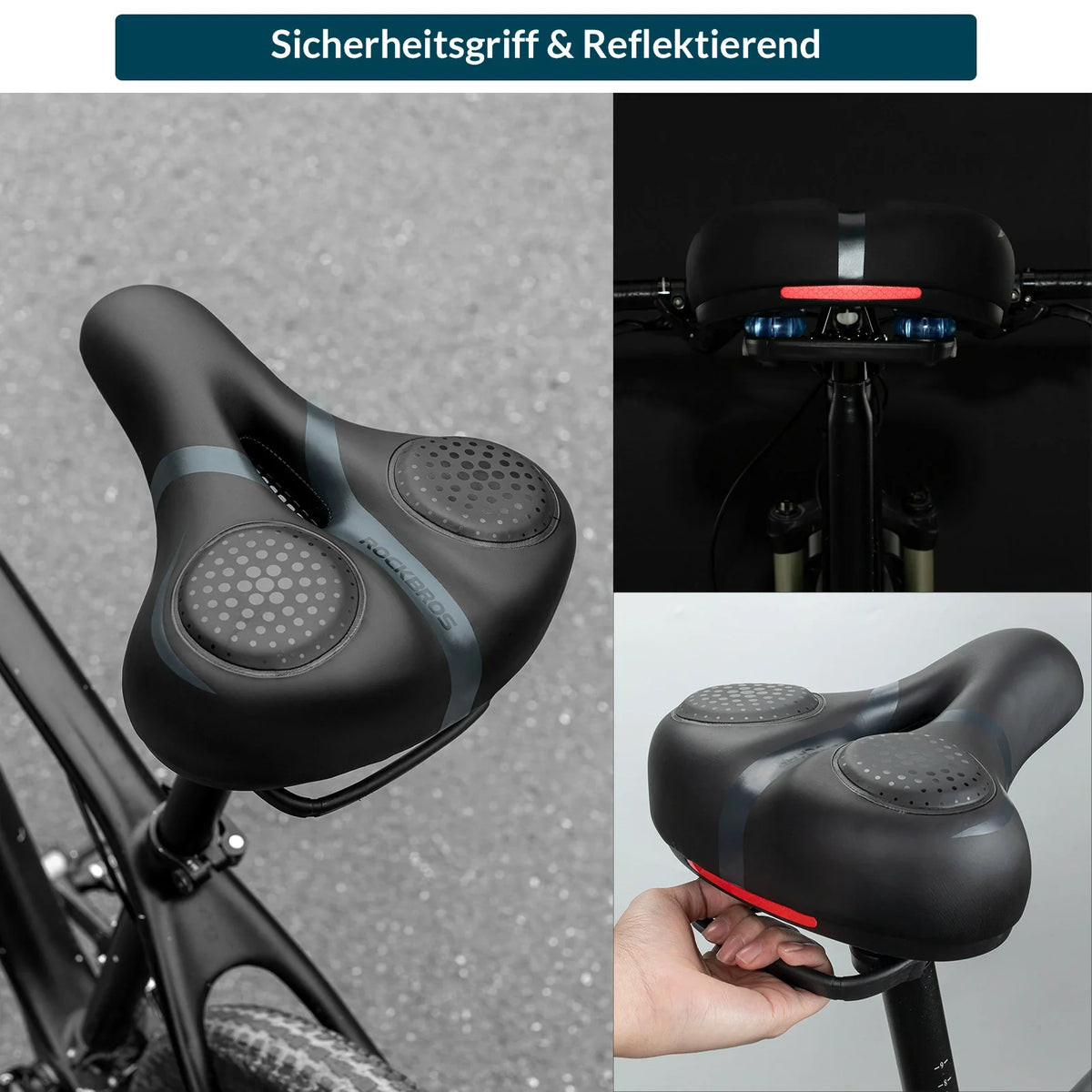 ROCKBROS Cykelsadel med memory foam, komfortabel & trykaflastende