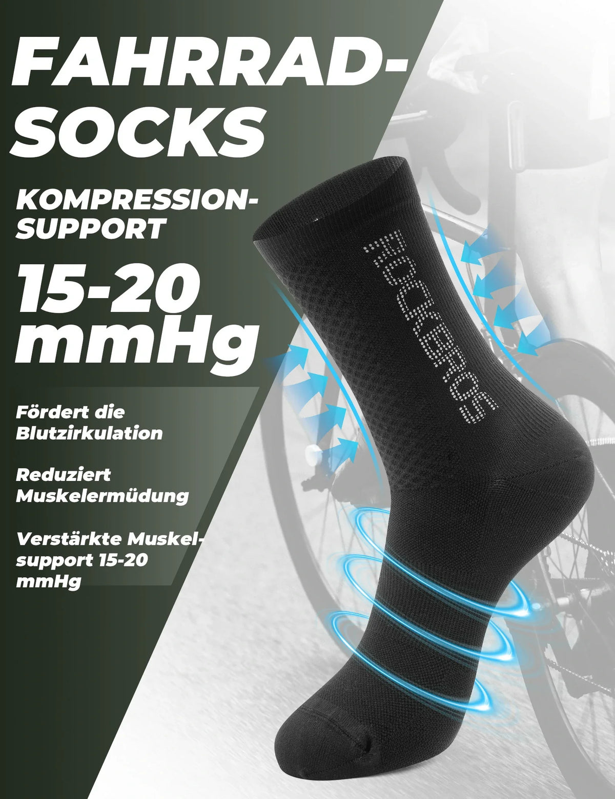 ROCKBROS Cykelsokker Reflekterende logo To-par-pakning