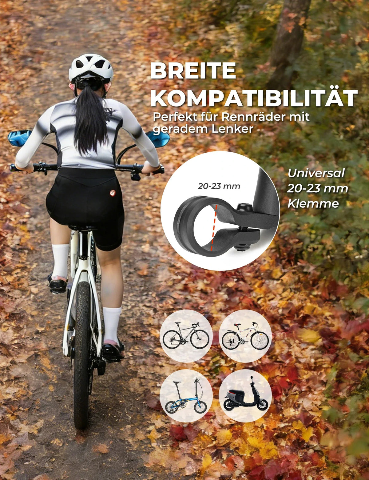 ROCKBROS Cykelspejl, 360° Justerbar Blændfri, Konveks Bakspejl med HD-Glas Brudsikkert