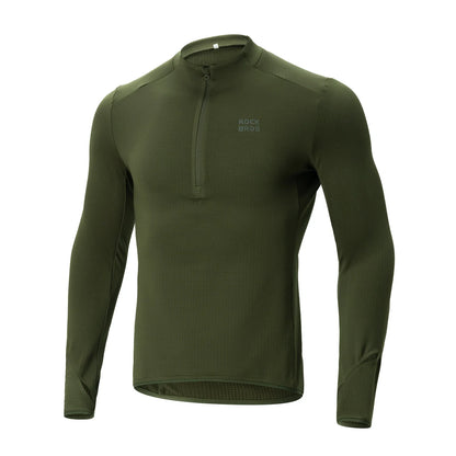 ROCKBROS Cykeltrøje Landevejstrøje Langærmet Herre Winter Warm Fleece Schnelltrocknendes Atmungsaktiv