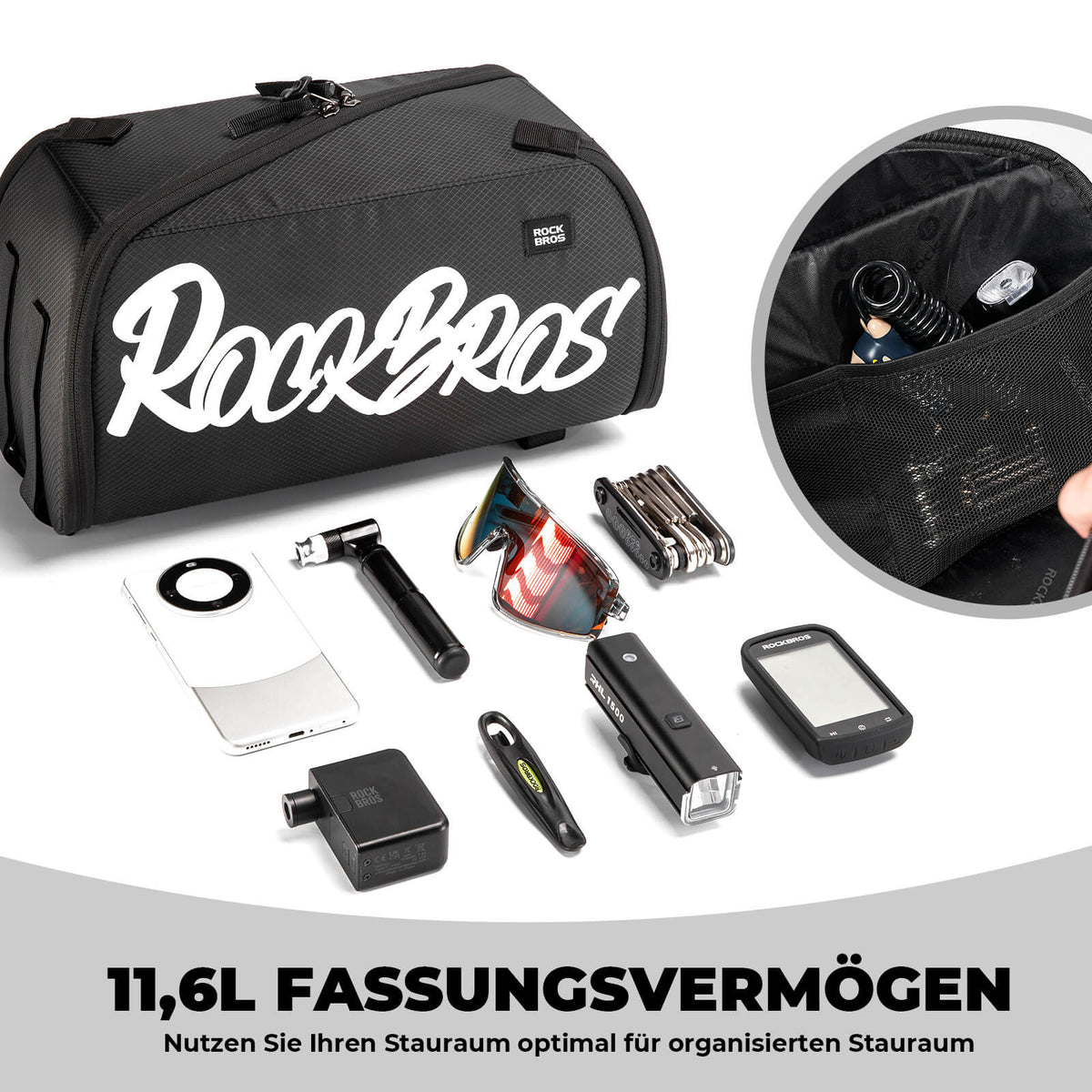 ROCKBROS Sammenklappelig ét-delsv cykelbagagebærertaske til bagagebæreren