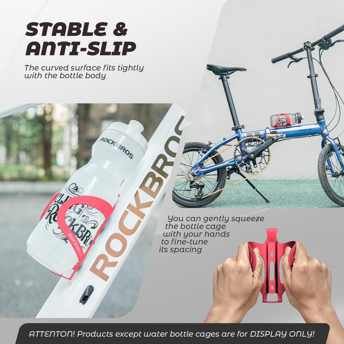 ROCKBROS Flaskeholder Cykel Drikkevareholder Let aluminiumslegering