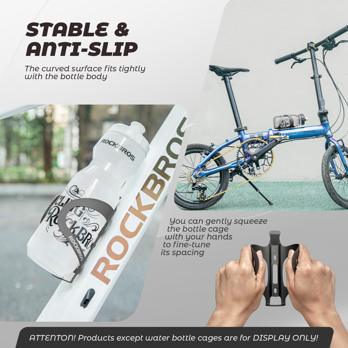 ROCKBROS Flaskeholder Cykel Drikkevareholder Let aluminiumslegering