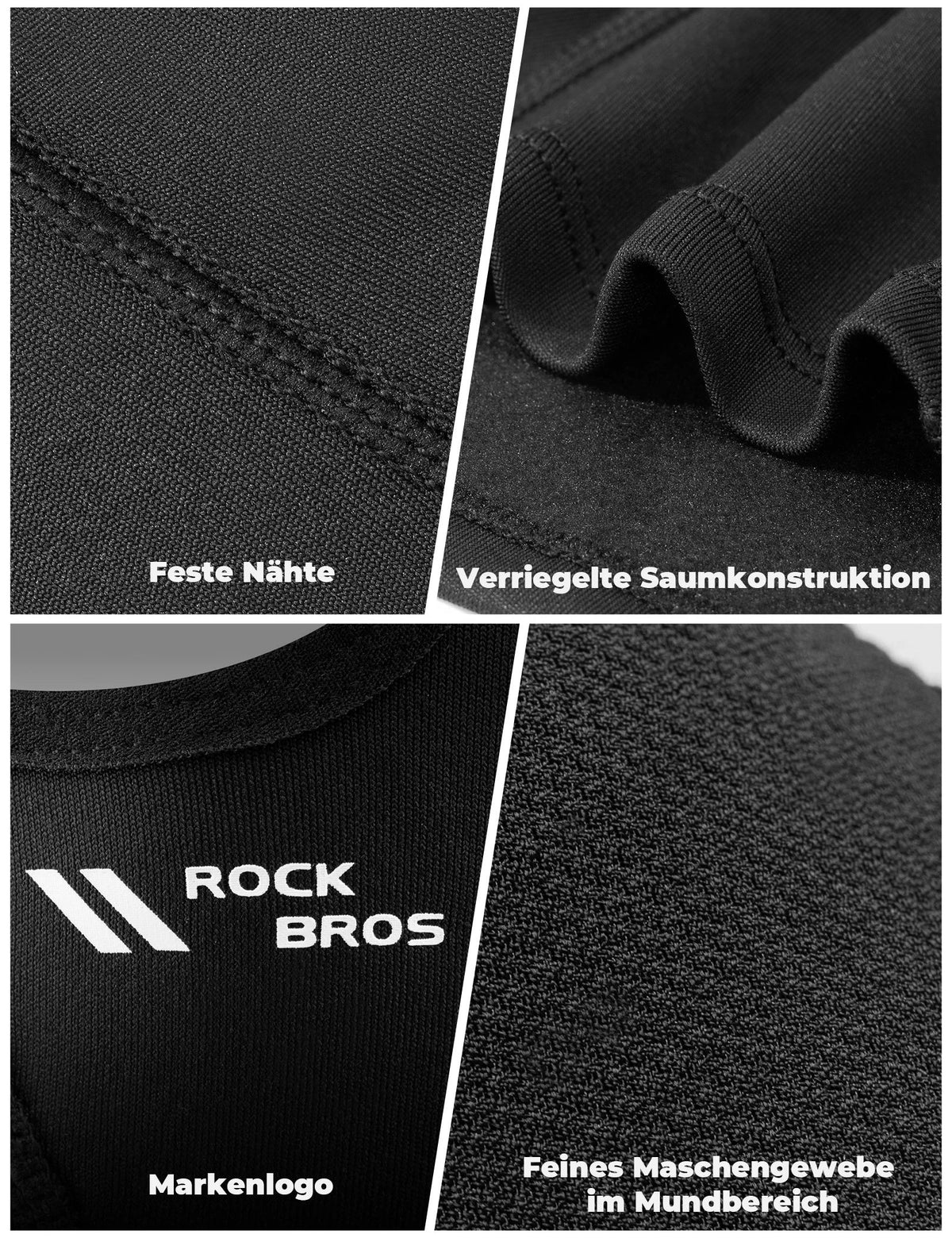ROCKBROS Fleece-Vinterstormhætte Åndbar Balaclava Skimaske