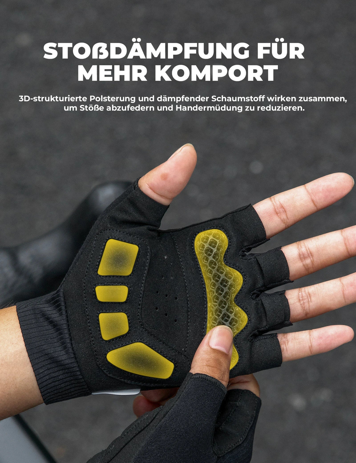 ROCKBROS Halvfinger-cykelhandsker Sommer Elastiske & Åndbare, Antiskrid- og Støddæmpningspolstring