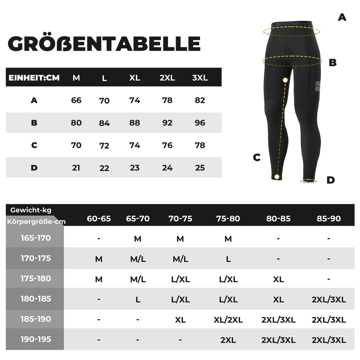 ROCKBROS Herre cykelbukser - 3D Ergonomisk snit, 6H+