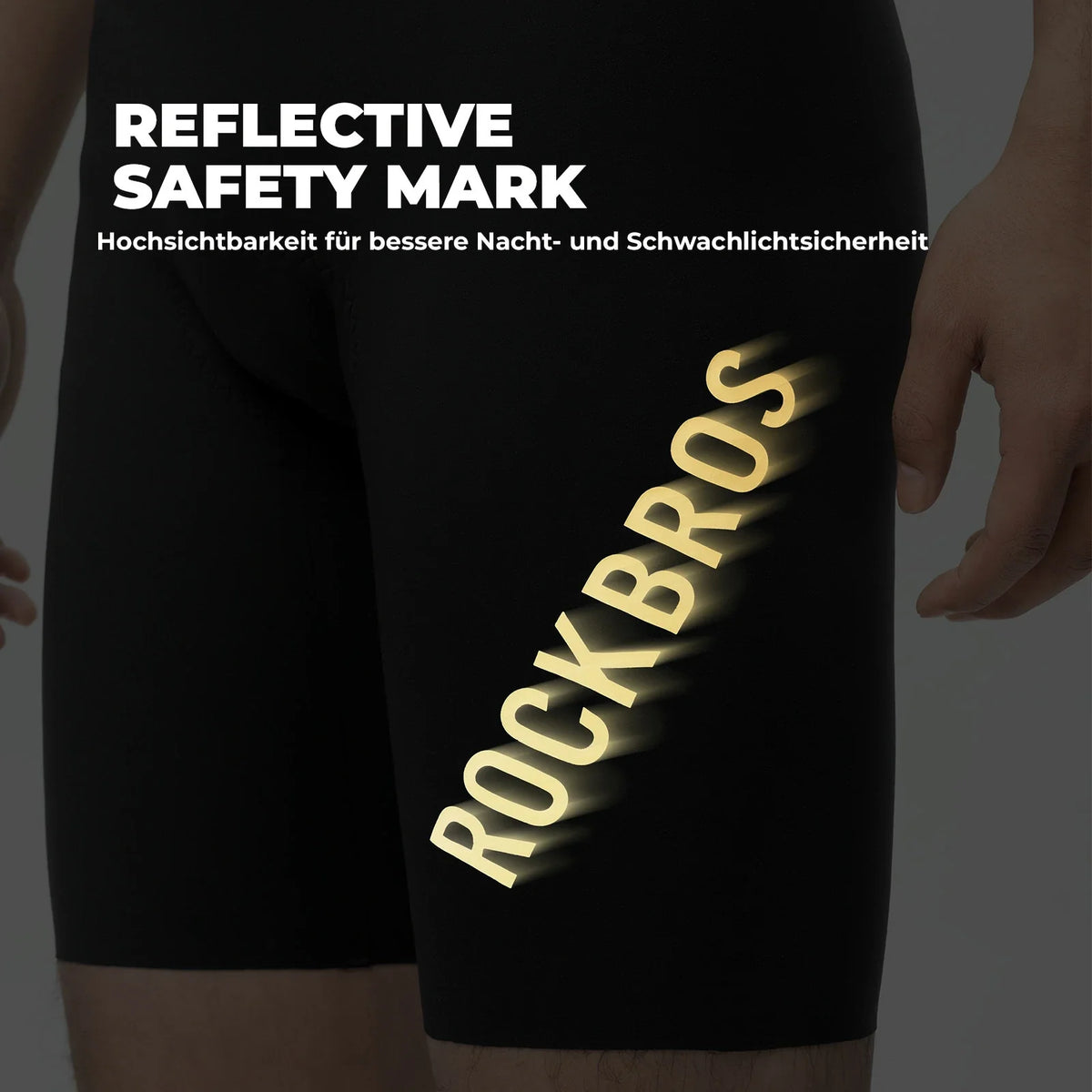 ROCKBROS Herre cykelbukser med seler Polstret, Cykelshorts, Åndbare hurtigtørrende
