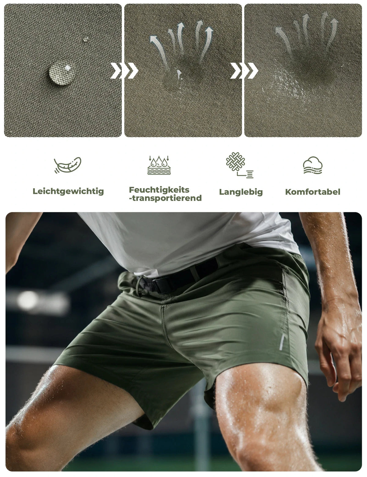 ROCKBROS Herre Sommer Shorts Army Grøn
