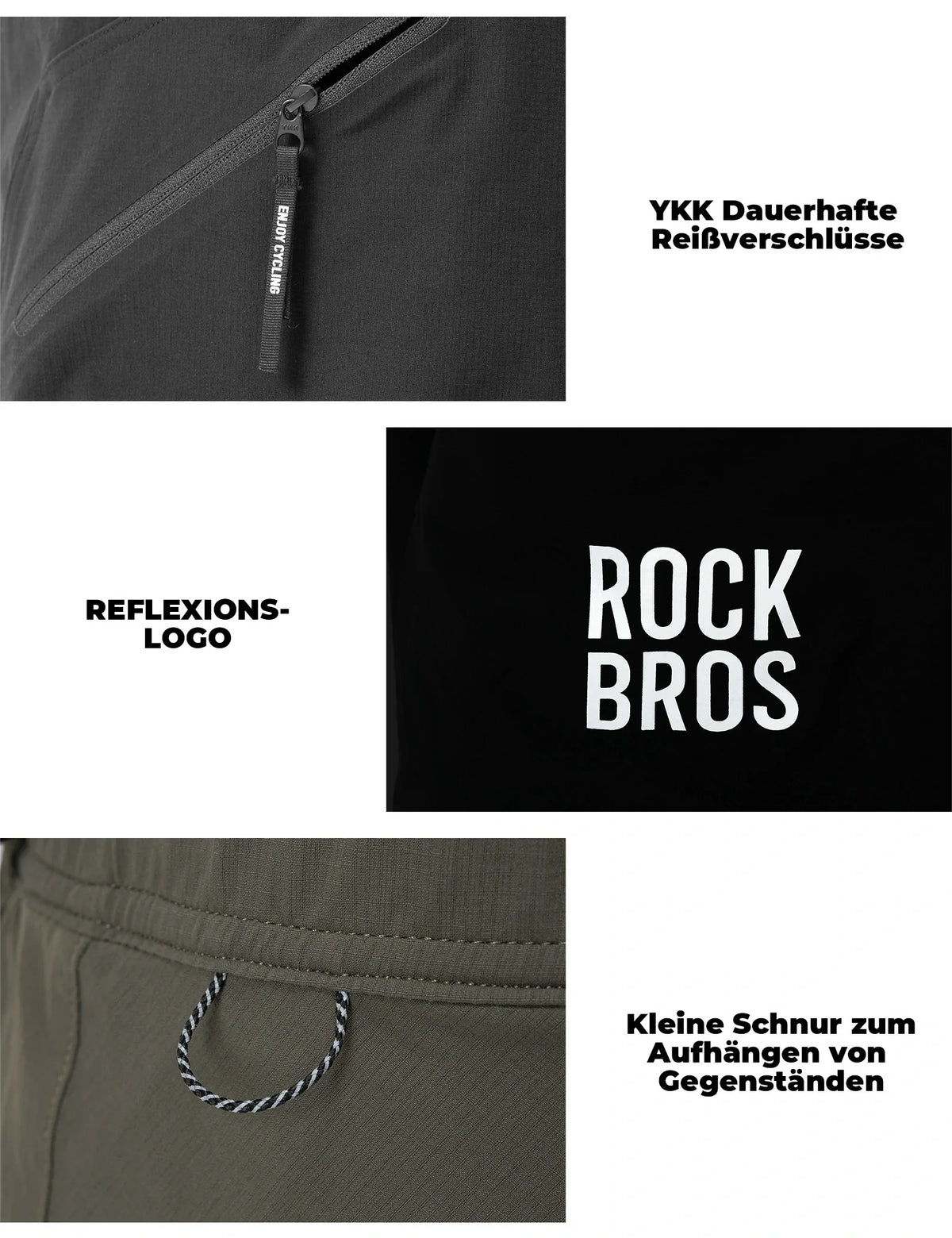 ROCKBROS Herre Sport Shorts Cykelshorts - Magnetisk taljelukning, 4-lommer-design