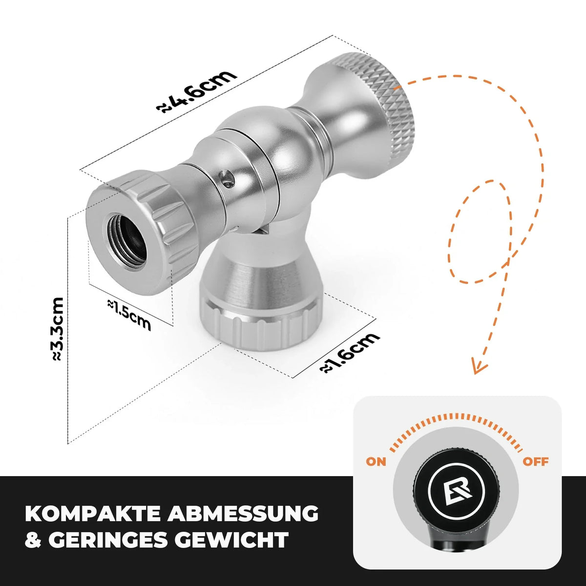 ROCKBROS Mini cykelpumpe med CO₂-adapter - Bærbar, Presta & Schrader kompatibel, op til 80 PSI