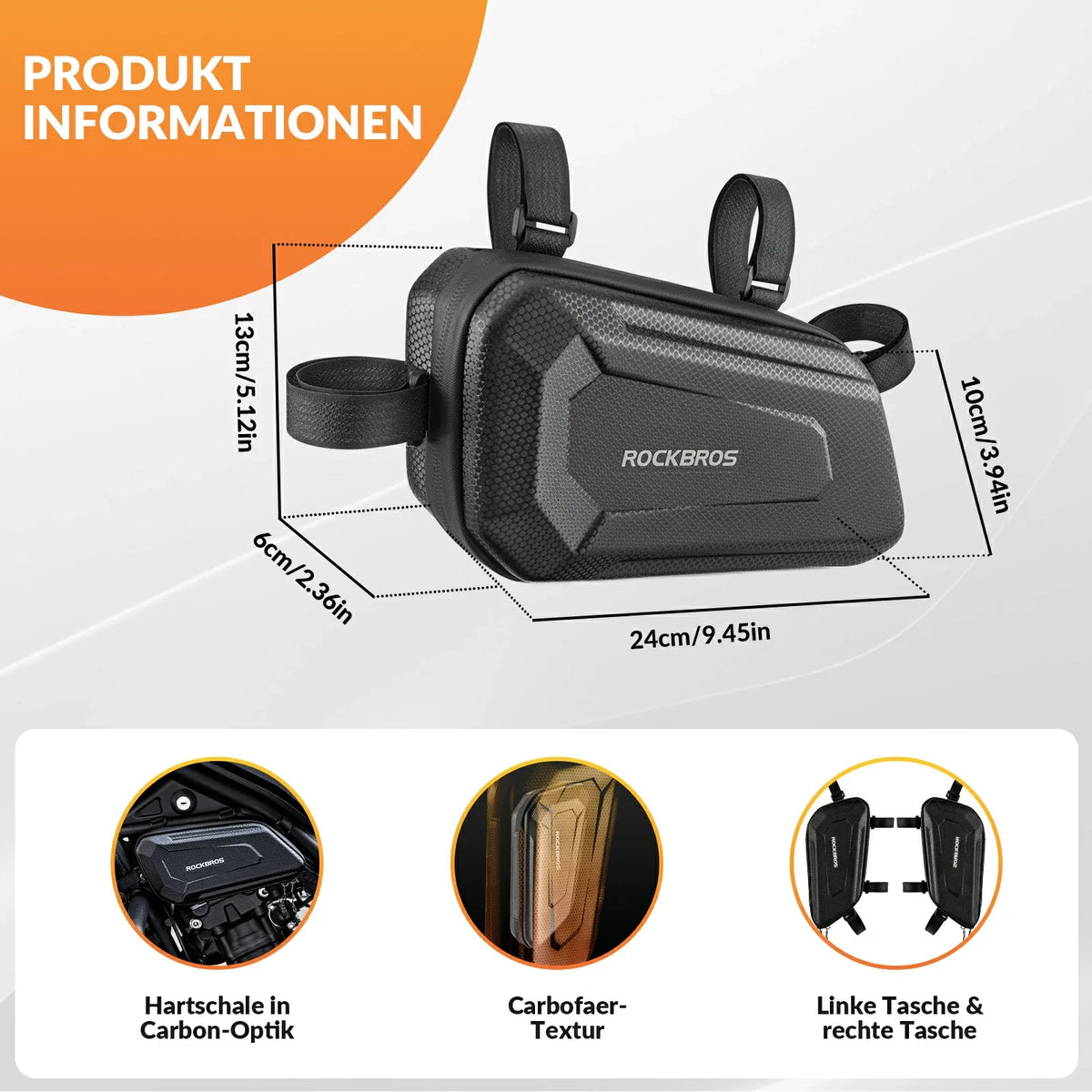 ROCKBROS Vandafvisende Motorcykeltaske, 1,5 Liter