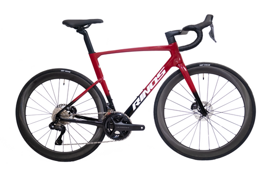 RINOS kulfiber racercykel Odin7.1 Shimano Ultegra Di2 Rød XS med kulhjul – 24 gear