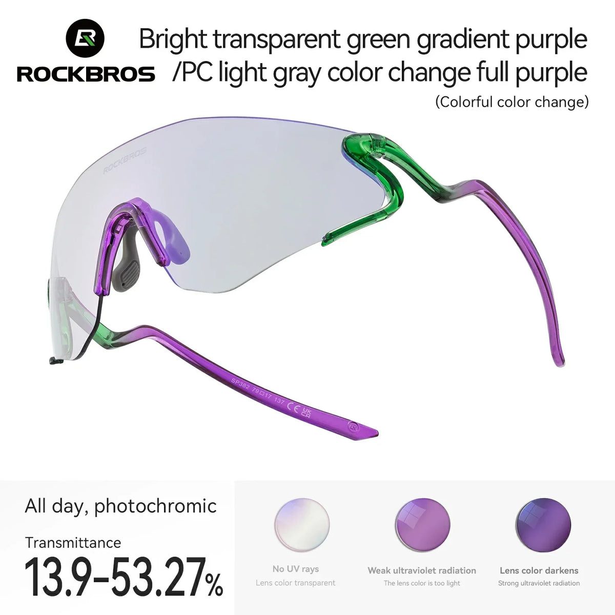 ROCKBROS Fotokrom Cykelbrille med UV400 Beskyttelse