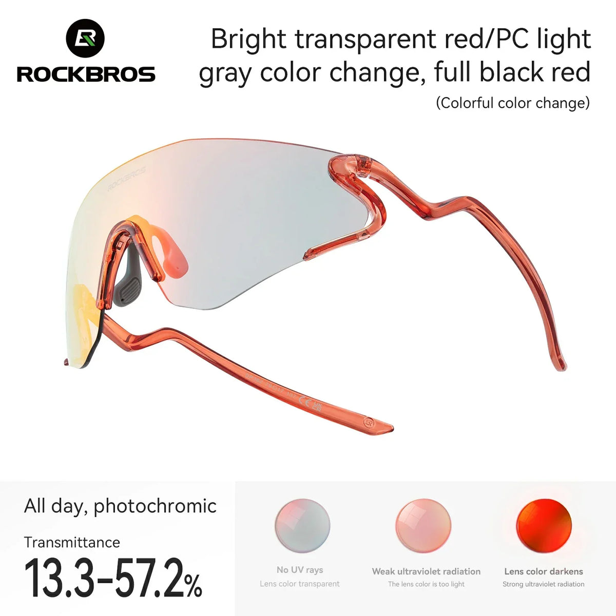 ROCKBROS Fotokrom Cykelbrille med UV400 Beskyttelse