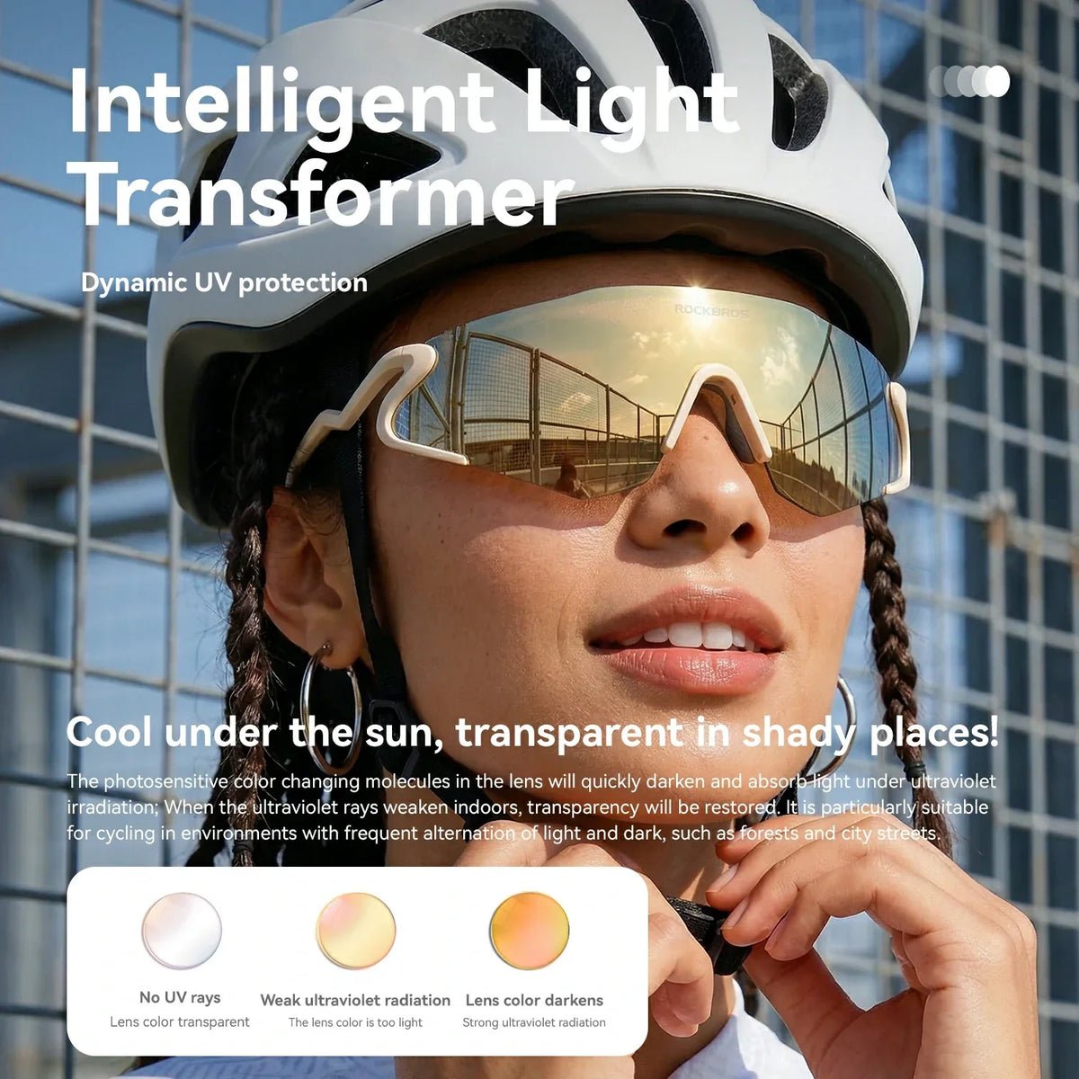 ROCKBROS Fotokrom Cykelbrille med UV400 Beskyttelse