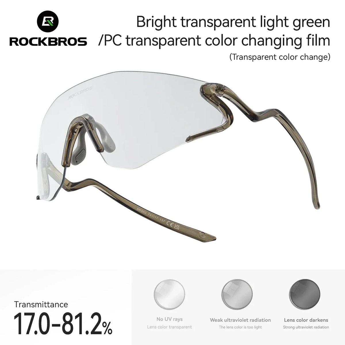 ROCKBROS Fotokrom Cykelbrille med UV400 Beskyttelse