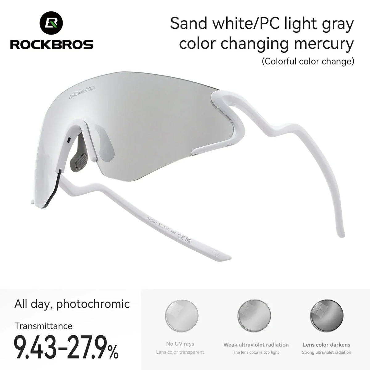 ROCKBROS Fotokrom Cykelbrille med UV400 Beskyttelse