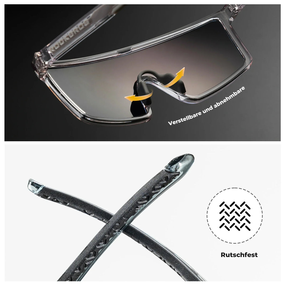 ROCKBROS Polariseret cykelbrille, UV400 med TR90 stel