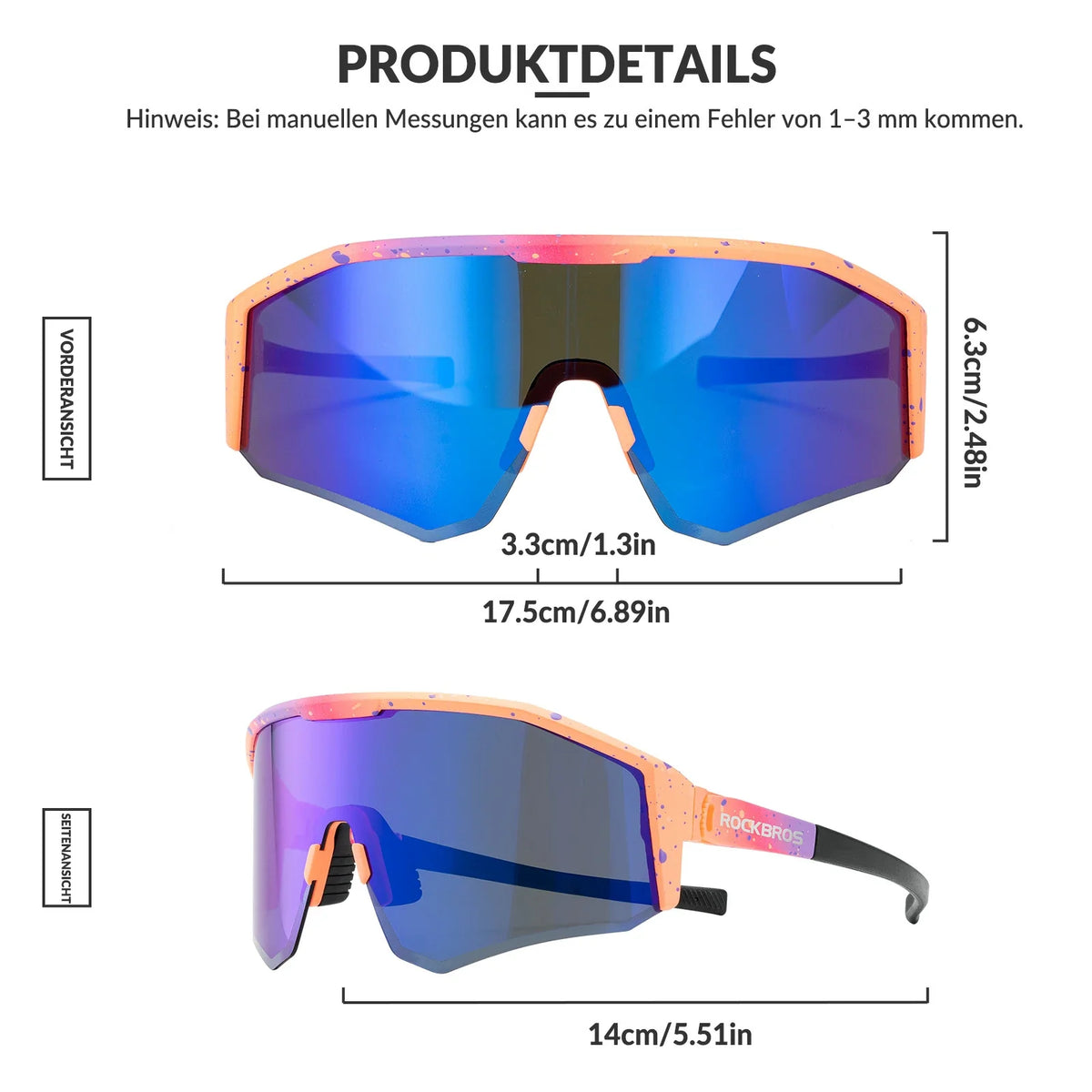 ROCKBROS Polariseret cykelbrille med justerbare stænger