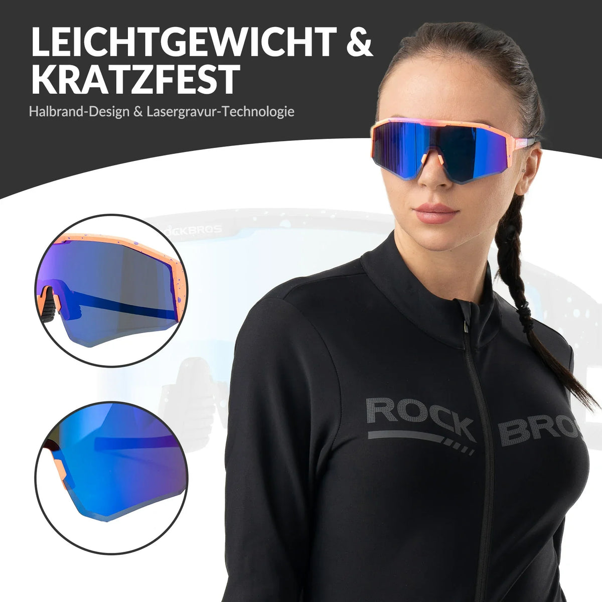 ROCKBROS Polariseret cykelbrille med justerbare stænger