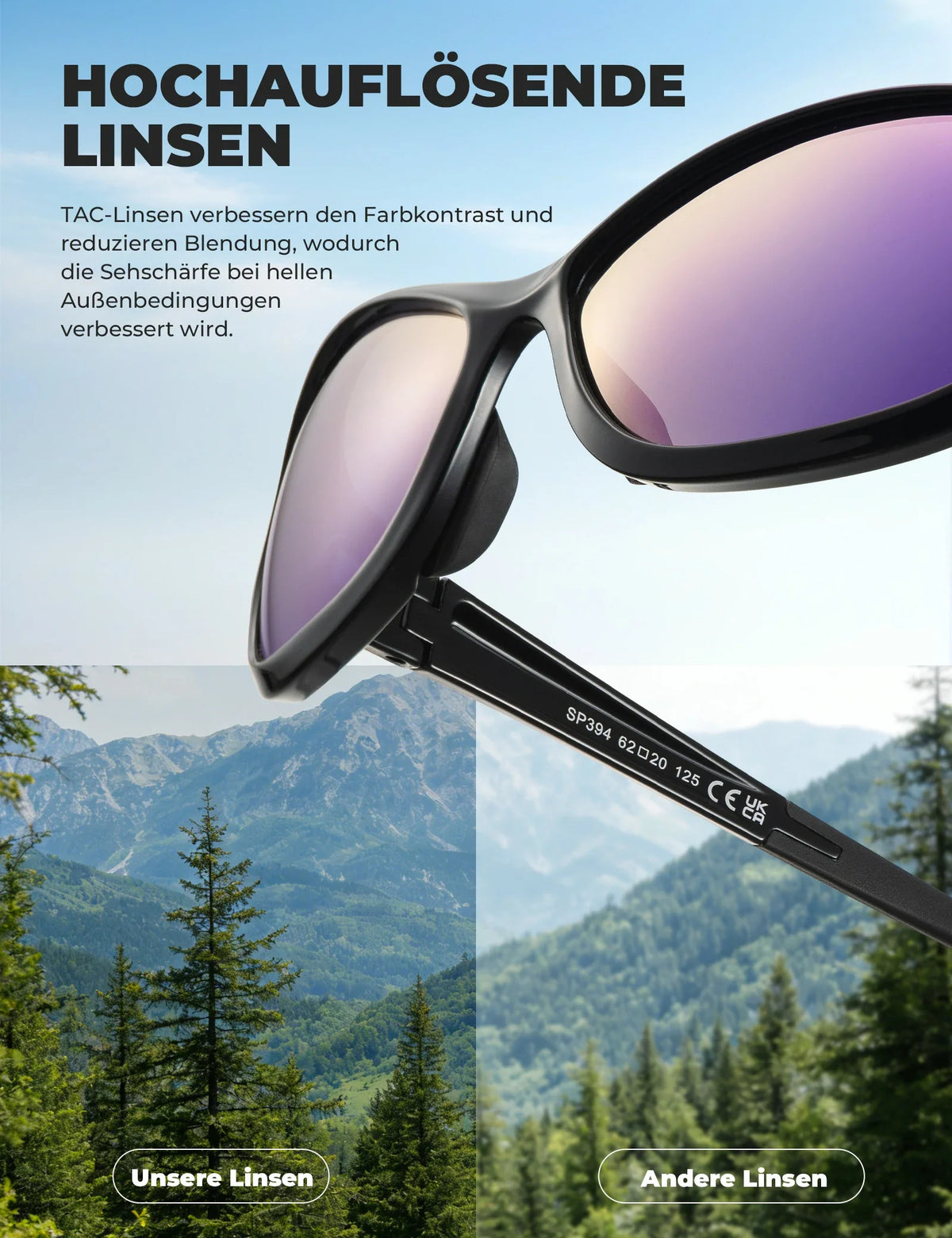ROCKBROS Polariserede sportsol briller SP394 Ultralight & UV400