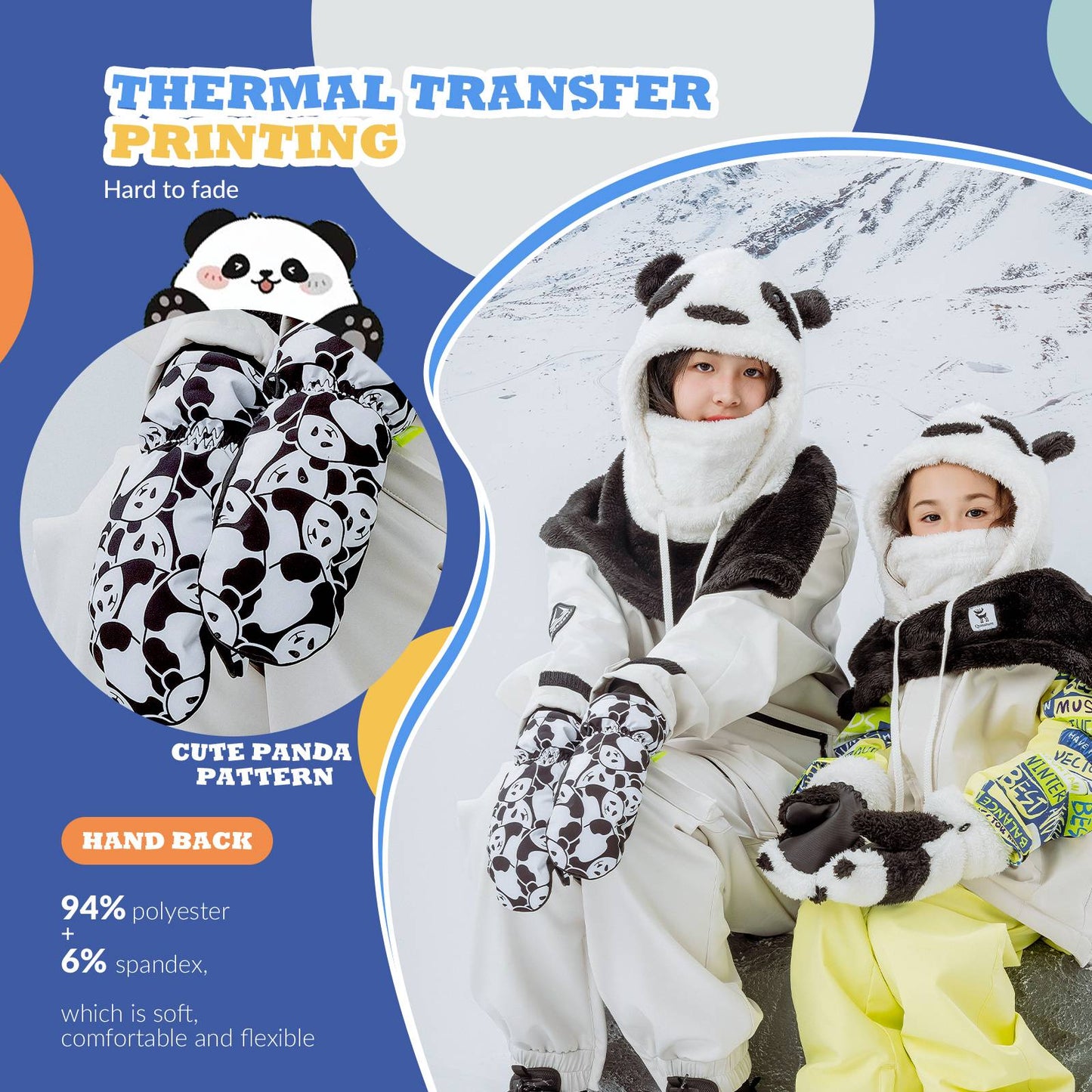 Børnehandsker Vindtætte Vandtætte Varme til Sne og Skiløb Quantature