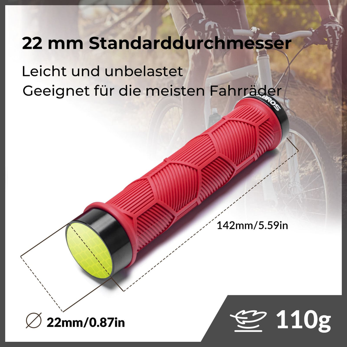 ROCKBROS Cykel styrbånd dobbelt lås til 22,2mm styr