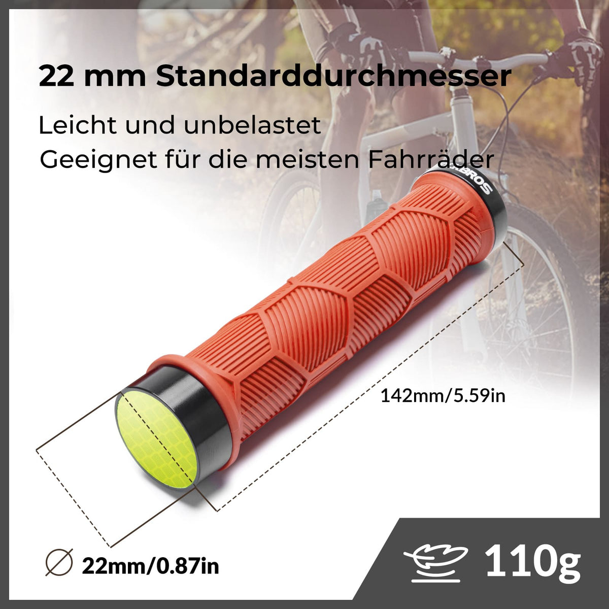 ROCKBROS Cykel styrbånd dobbelt lås til 22,2mm styr