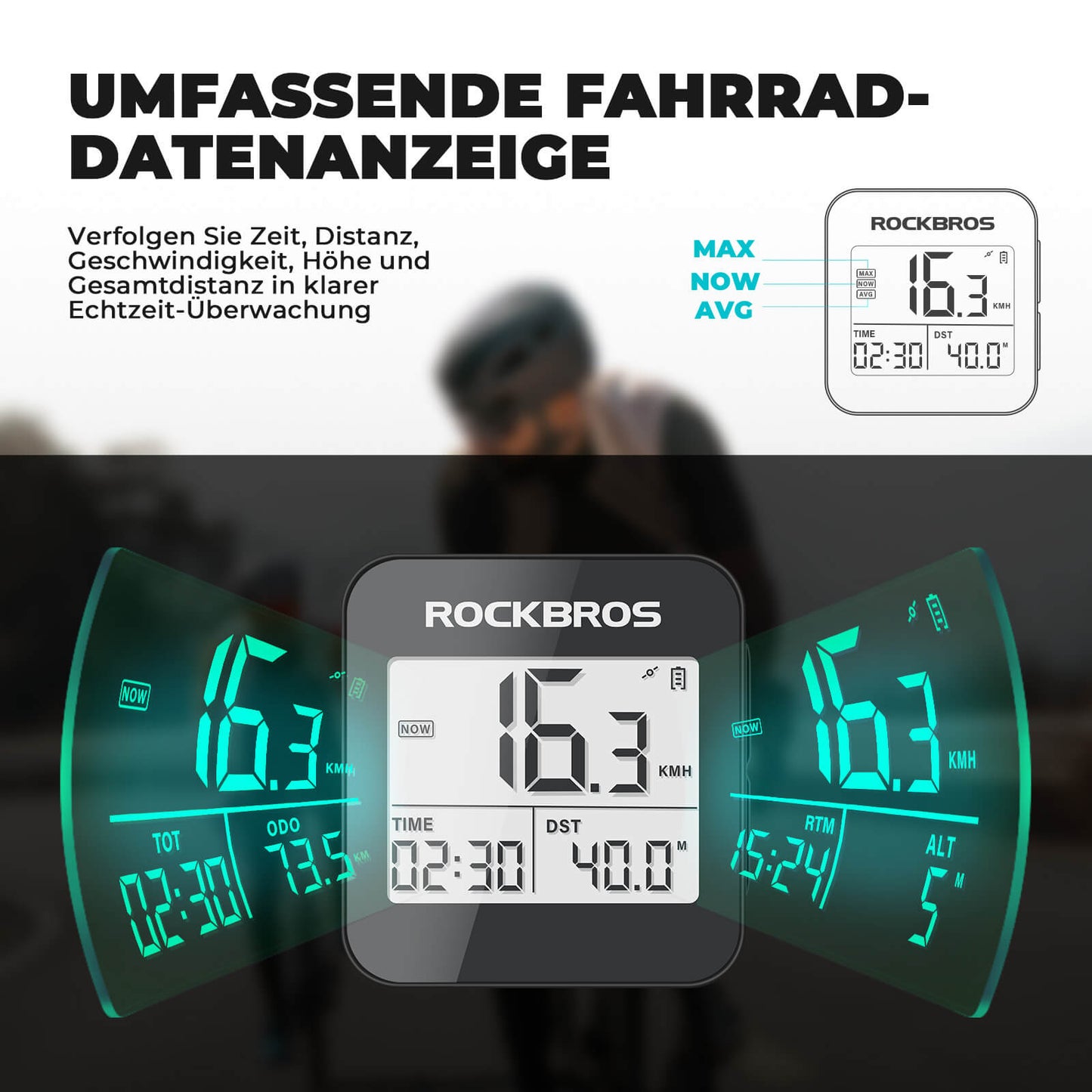 Trådløs cykelcomputer G1 ROCKBROS
