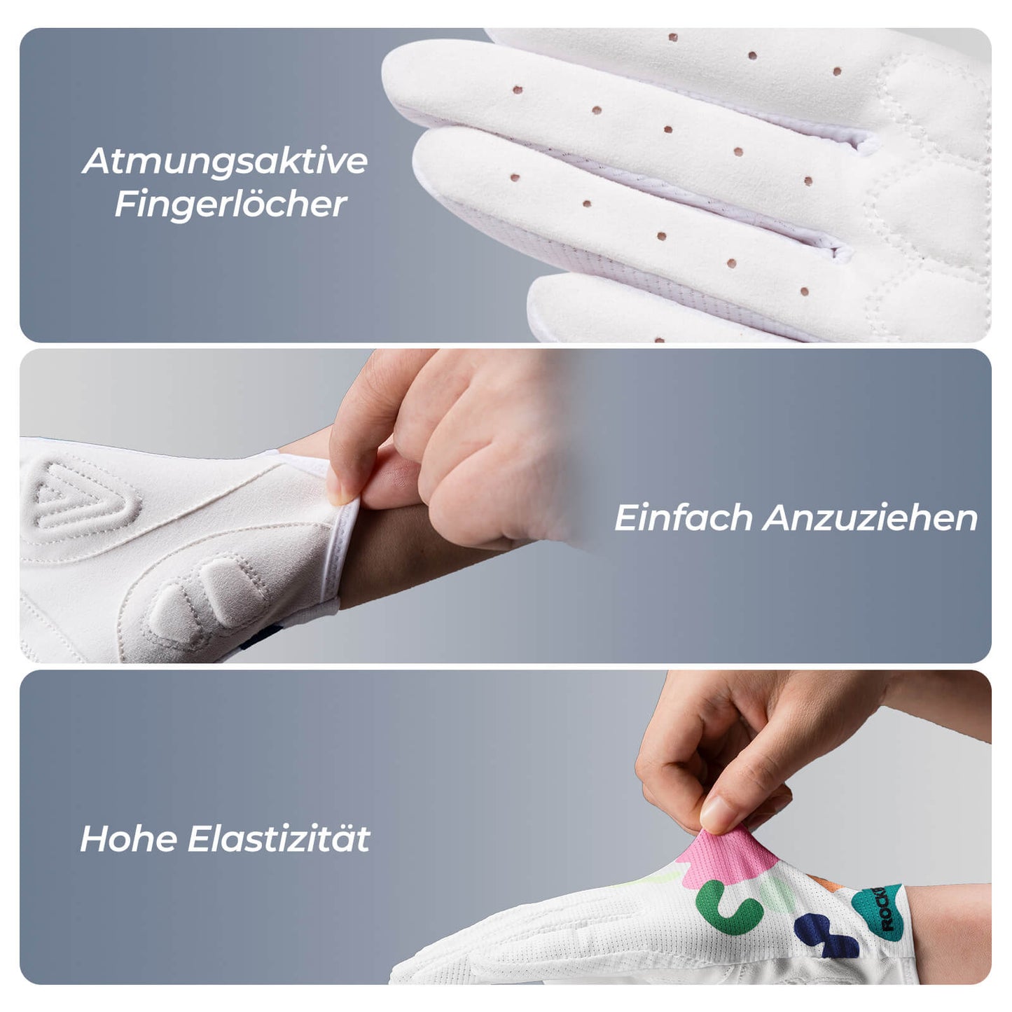 Cykelhandsker med SBR-polstring, åndbare, meget fleksible, ROCKBROS