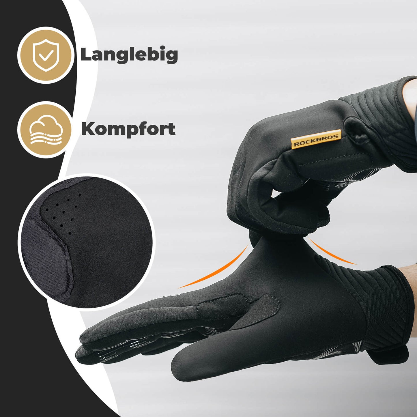 ROCKBROS touchscreen-kompatible cykelhandsker med SBR-polstring