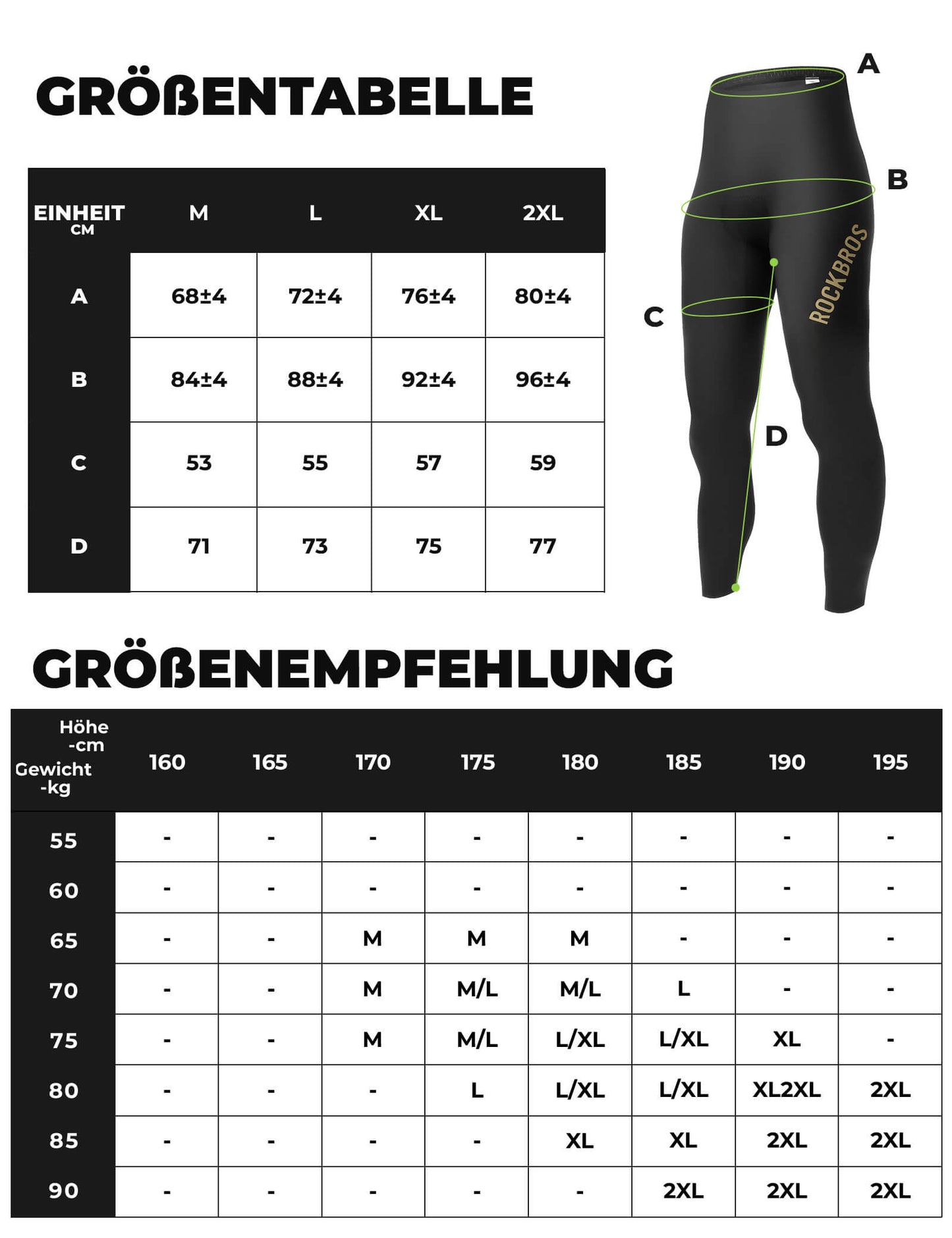 Cykelbukser, lange cykelbukser, polstrede, åndbare, herre, ROCKBROS