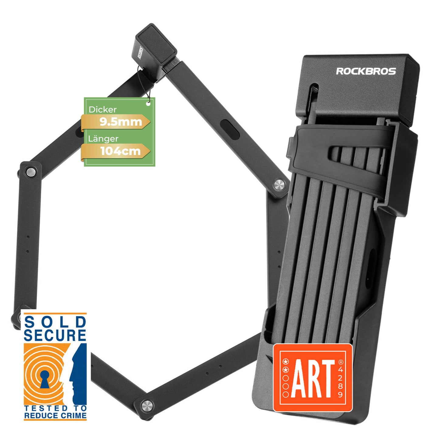 Foldbar cykellås 104 cm ROCKBROS