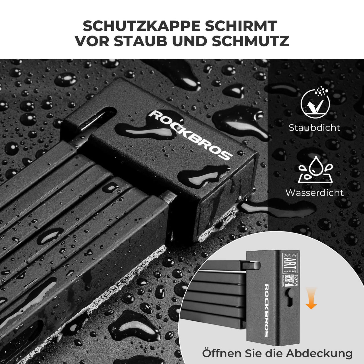 Foldbar cykellås 104 cm ROCKBROS