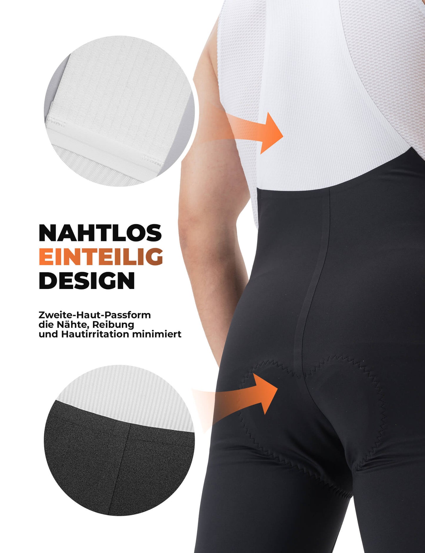 Lange, polstrede cykeltights til mænd, ROCKBROS