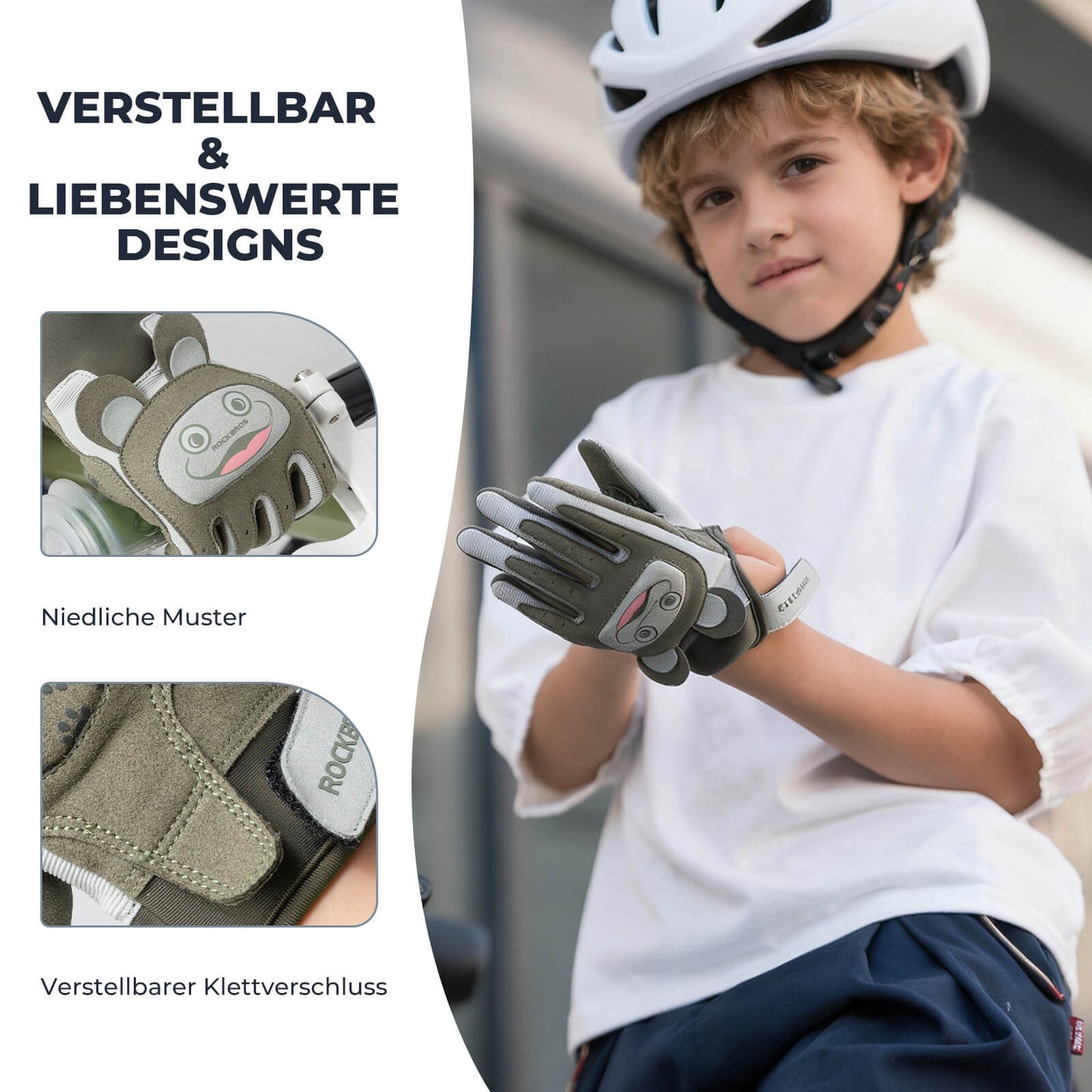 Børnecykelhandsker, åndbare og skridsikre med SBR-beskyttelse, ROCKBROS