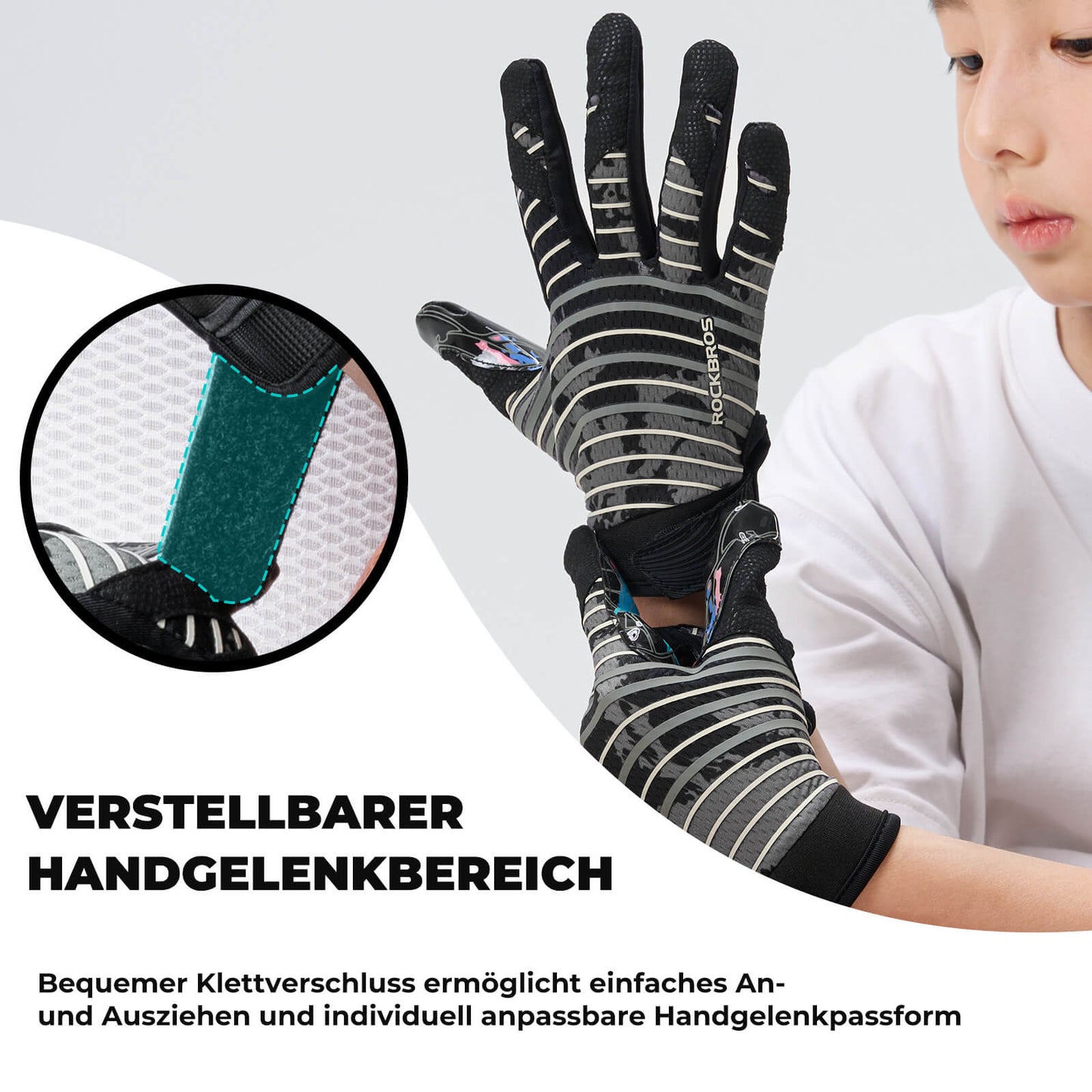 Professionelle sportshandsker til børn, åndbare og elastiske, ROCKBROS