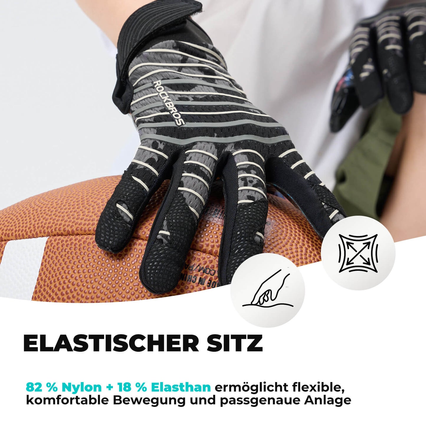Professionelle sportshandsker til børn, åndbare og elastiske, ROCKBROS