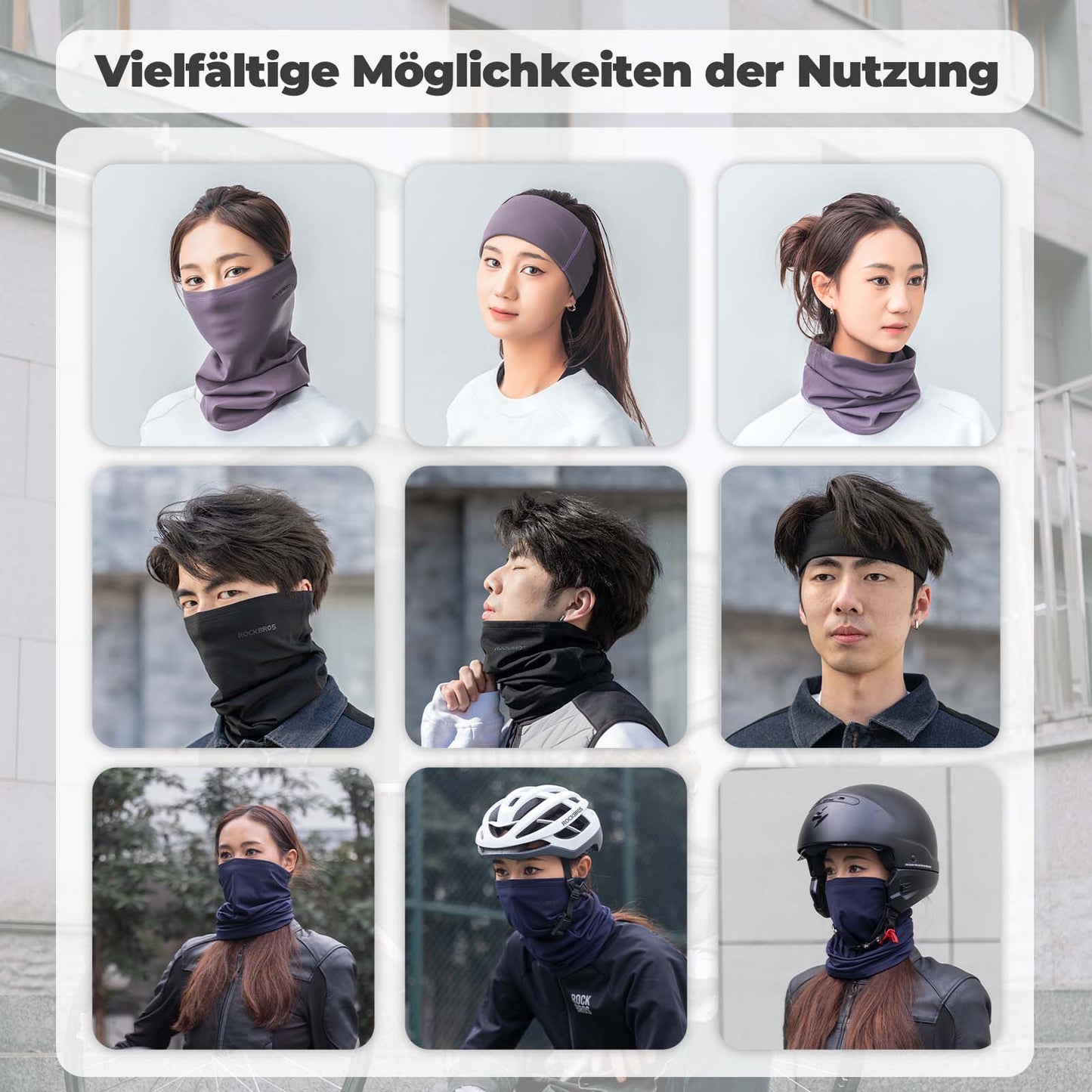 Multifunktionel fleece-balaklava blød ansigtsmaske tubetørklæde ROCKBROS