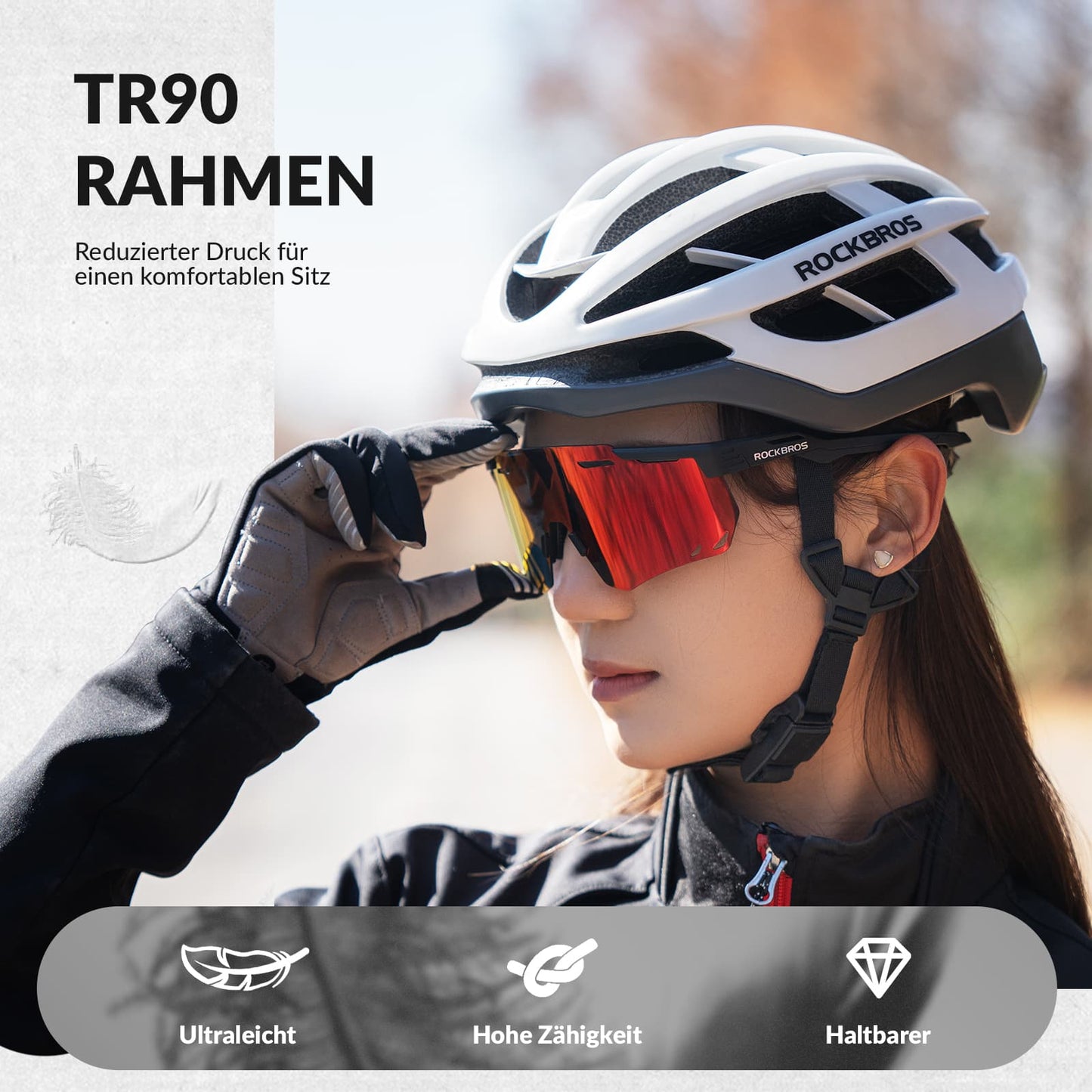 Ultralette cykelbriller, polariserede solbriller med UV400-beskyttelse, ROCKBROS