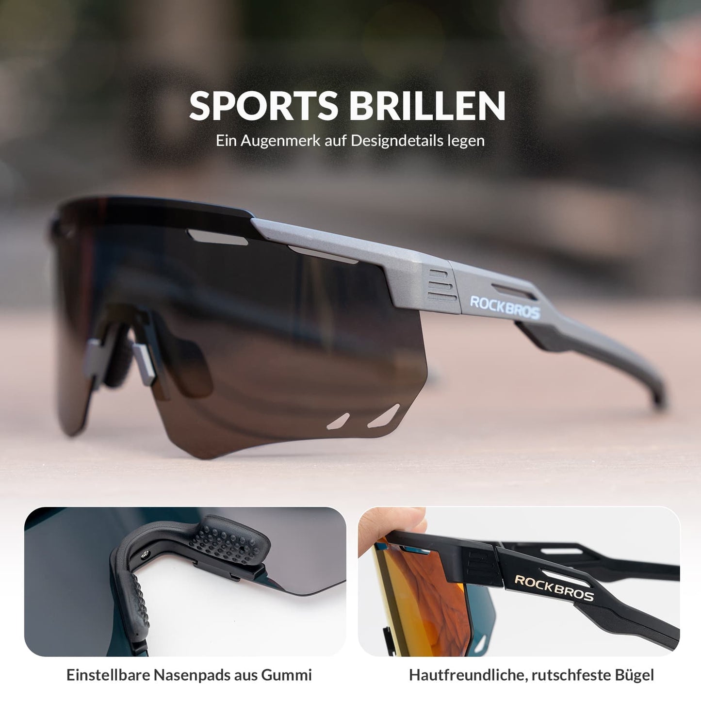 Ultralette cykelbriller, polariserede solbriller med UV400-beskyttelse, ROCKBROS