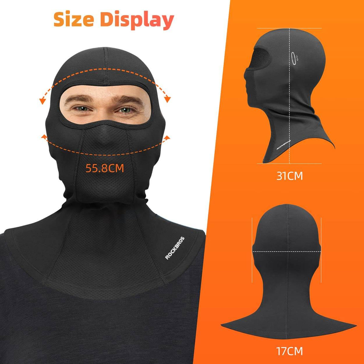 ROCKBROS Stormhue Vinter Balaclavas til Outdoorsport