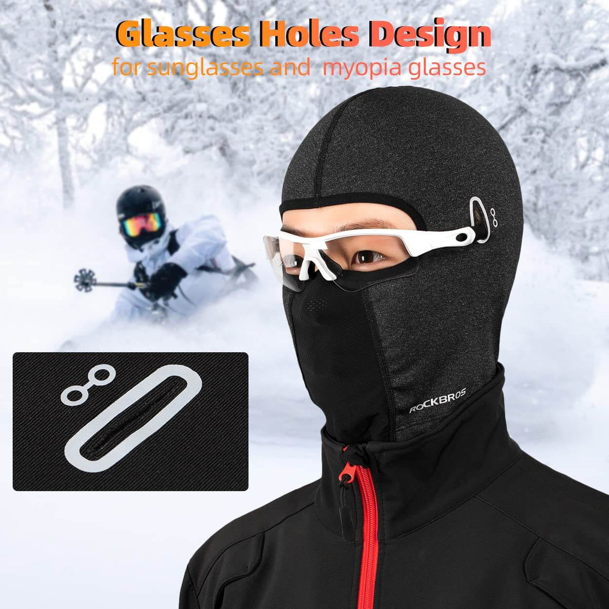 ROCKBROS Stormhue Vinter Balaclavas til Outdoorsport