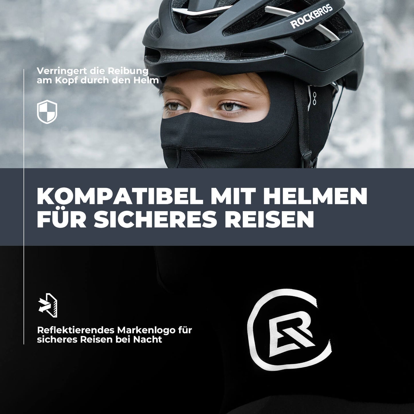 Elefanthue, vindtæt, åndbar fleece, til udendørssport, unisex, ROCKBROS