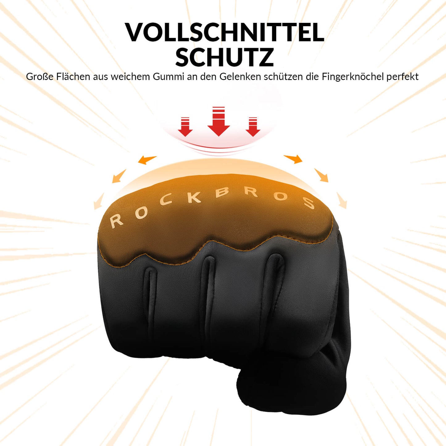 Vintercykelhandsker med gelpolstring, kompatibel med touchscreen, ROCKBROS