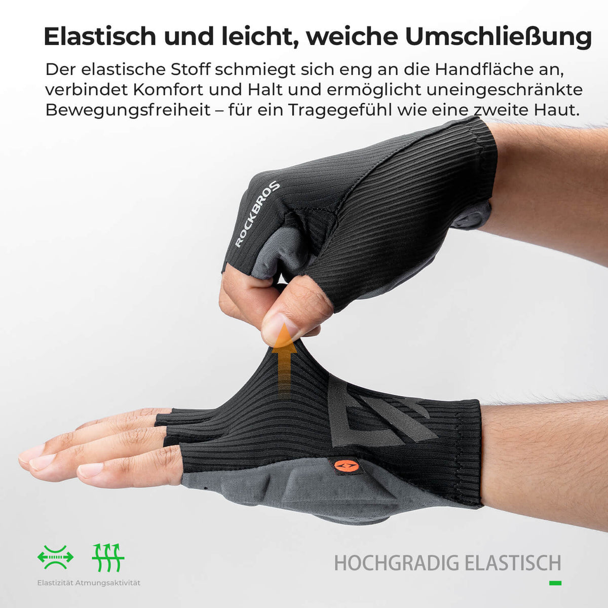ROCKBROS Elastic Interface® Halvfinger cykelhandsker