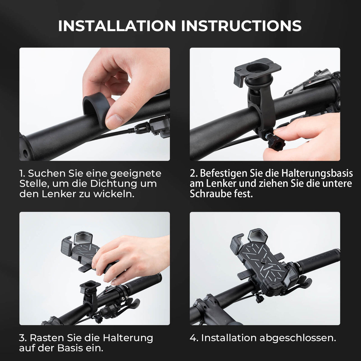 ROCKBROS Cykel mobilholder 360° roterbar til 4,5-7,2 tommer